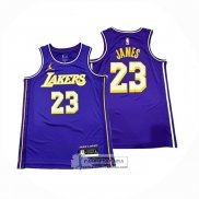 Camiseta Los Angeles Lakers LeBron James NO 23 Statement 2025-26 Violeta