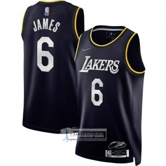 Camiseta Los Angeles Lakers LeBron James NO 6 Select Series 2022 Negro