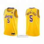 Camiseta Los Angeles Lakers Talen Horton-Tucker NO 5 75th Anniversary 2021-22 Amarillo