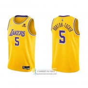 Camiseta Los Angeles Lakers Talen Horton-Tucker NO 5 75th Anniversary 2021-22 Amarillo