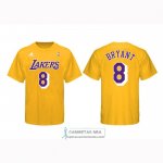 Camiseta Manga Corta Los Angeles Lakers Kobe Bayant Amarillo
