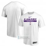 Camiseta Manga Corta Los Angeles Lakers Practice Performance 2022-23 Blanco