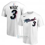 Camiseta Manga Corta Miami Heat Dwyane Wade Ciudad 2020-21 Blanco
