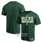 Camiseta Manga Corta Milwaukee Bucks Practice Performance 2022-23 Verde