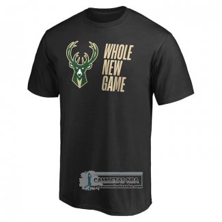 Camiseta Manga Corta Milwaukee Bucks Whole New Game Negro