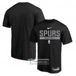 Camiseta Manga Corta San Antonio Spurs Practice Performance 2022-23 Negro