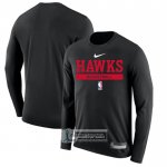 Camiseta Manga Larga Atlanta Hawks Practice Performance 2022-23 Negro