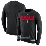 Camiseta Manga Larga Chicago Bulls Practice Performance 2022-23 Negro