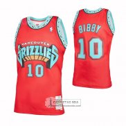 Camiseta Memphis Grizzlies Mike Bibby NO 10 Mitchell & Ness 1998-99 Rojo