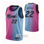 Camiseta Miami Heat Jimmy Butler Ciudad 2020-21 Azul Rosa