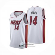 Camiseta Miami Heat Tyler Herro NO 14 Association 2024-25 Blanco