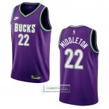 Camiseta Milwaukee Bucks Khris Middleton NO 22 Classic 2022-23 Violeta