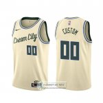 Camiseta Milwaukee Bucks Personalizada Ciudad 2019-20 Crema