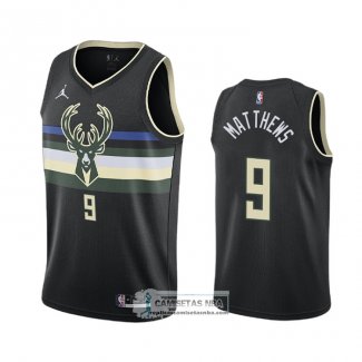 Camiseta Milwaukee Bucks Wesley Matthews Statement 2020-21 Negro