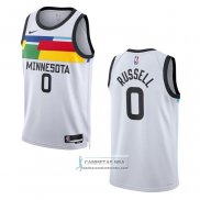 Camiseta Minnesota Timberwolves D'angelo Russell NO 0 Ciudad 2022-23 Blanco
