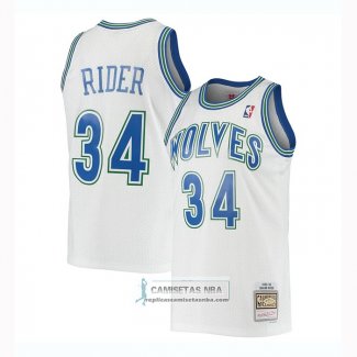 Camiseta Minnesota Timberwolves Isaiah Rider Mitchell & Ness 1995-96 Blanco