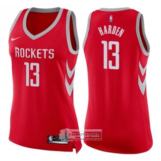 Camiseta Mujer Rockets James Harden Icon 2017-18 Rojo