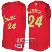 Camiseta Navidad Hawks Kent Bazemore 2016 Rojo