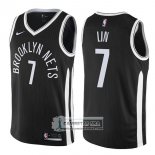 Camiseta Nets Jeremy Lin Ciudad 2017-18 Negro