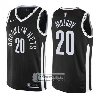 Camiseta Nets Timofey Mozgov Ciudad 2017-18 Negro