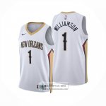 Camiseta New Orleans Pelicans Zion Williamson NO 1 Association 2024-25 Blanco
