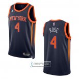 Camiseta New York Knicks Derrick Rose NO 4 Statement 2022-23 Negro
