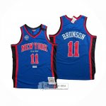 Camiseta New York Knicks Jalen Brunson NO 11 Mitchell & Ness Hardwood Classics Azul