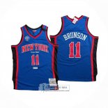 Camiseta New York Knicks Jalen Brunson NO 11 Mitchell & Ness Hardwood Classics Azul