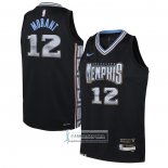 Camiseta Nino Memphis Grizzlies Ja Morant NO 12 Ciudad 2022-23 Negro