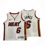 Camiseta Nino Miami Heat LeBron James NO 6 Association Blanco