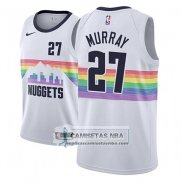 Camiseta Nuggets Jamal Murray Ciudad 2018-19 Blanco