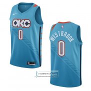 Camiseta Oklahoma City Thunder Russell Westbrook NO 0 Ciudad 2018-19 Azul