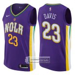 Camiseta Pelicans Anthony Davis Ciudad 2017-18 Violeta