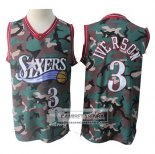 Camiseta Philadelphia 76ers Allen Iverson Camuflaje 1996-97 Verde