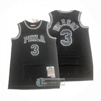 Camiseta Philadelphia 76ers Allen Iverson NO 3 Mitchell & Ness 1997-98 Negro1