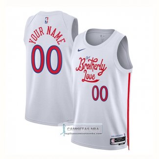 Camiseta Philadelphia 76ers Personalizada Ciudad 2022-23 Blanco