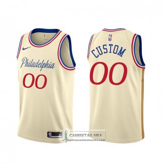 Camiseta Philadelphia 76ers Personalizada Ciudad Crema