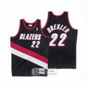 Camiseta Portland Trail Blazers Clyde Drexler NO 22 Mitchell & Ness 1991-92 Negro