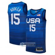 Camiseta USA 2021 Devin Booker NO 15 Azul