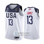 Camiseta USA Brook Lopez 2019 FIBA Basketball World Cup Blanco