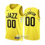 Camiseta Utah Jazz Jordan Clarkson NO 00 Icon 2022-23 Amarillo