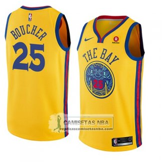 Camiseta Warriors Chris Boucher Ciudad 2018 Amarillo