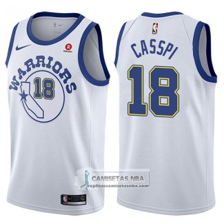 Camiseta Warriors Omri Casspi Hardwood Classic 2017-18 Blanco