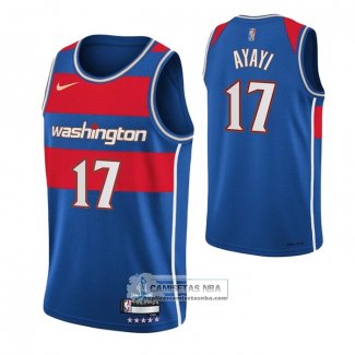 Camiseta Washington Wizards Joel Ayayi NO 17 Ciudad 2021-22 Azul