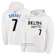 Sudaderas con Capucha Brooklyn Nets Kevin Durant Ciudad 2022-23 Blanco