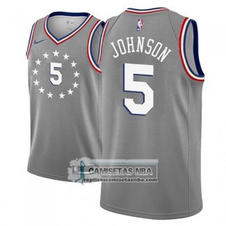 Camiseta 76ers Amir Johnson Ciudad 2018-19 Gris