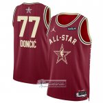 Camiseta All Star 2024 Dallas Mavericks Luka Doncic NO 77 Rojo