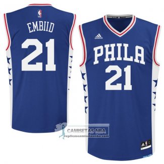 Camiseta Autentico 76ers Embiid Azul