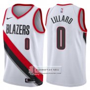 Camiseta Blazers Damian Lillard 2017-18 Blanco