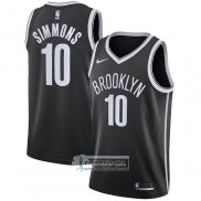 Camiseta Brooklyn Nets Ben Simmons NO 10 Icon 2021-22 Negro